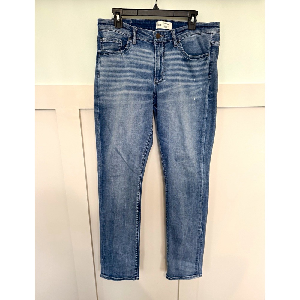 BKE Denim Men's Universal Fit Mid-Rise Straight Blue Medium Wash Jeans